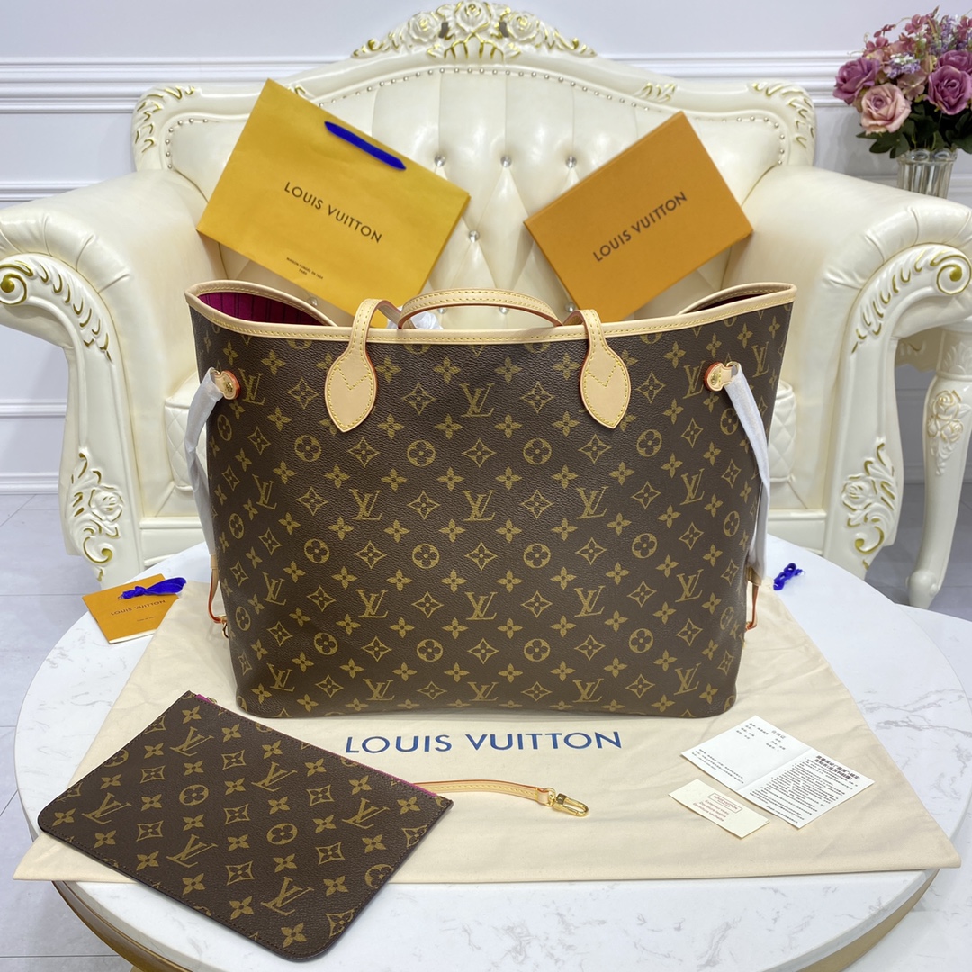 Louis Vuitton NEVERFULL GM Monogram Handbag M41180 Peony